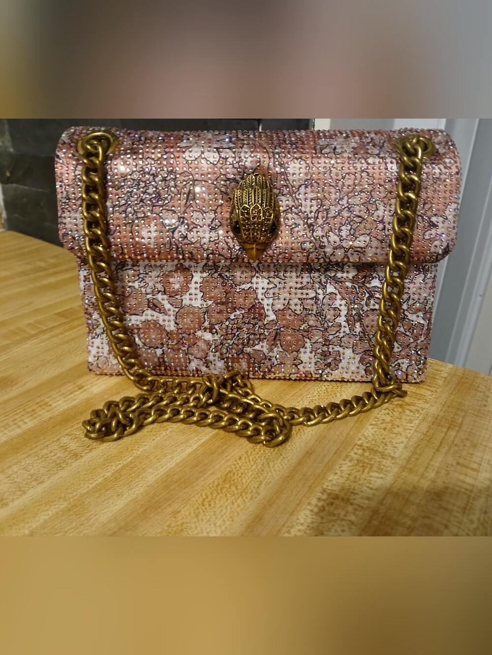 Kurt Geiger NWT Floral Rhinestone Kensington & Dustbag